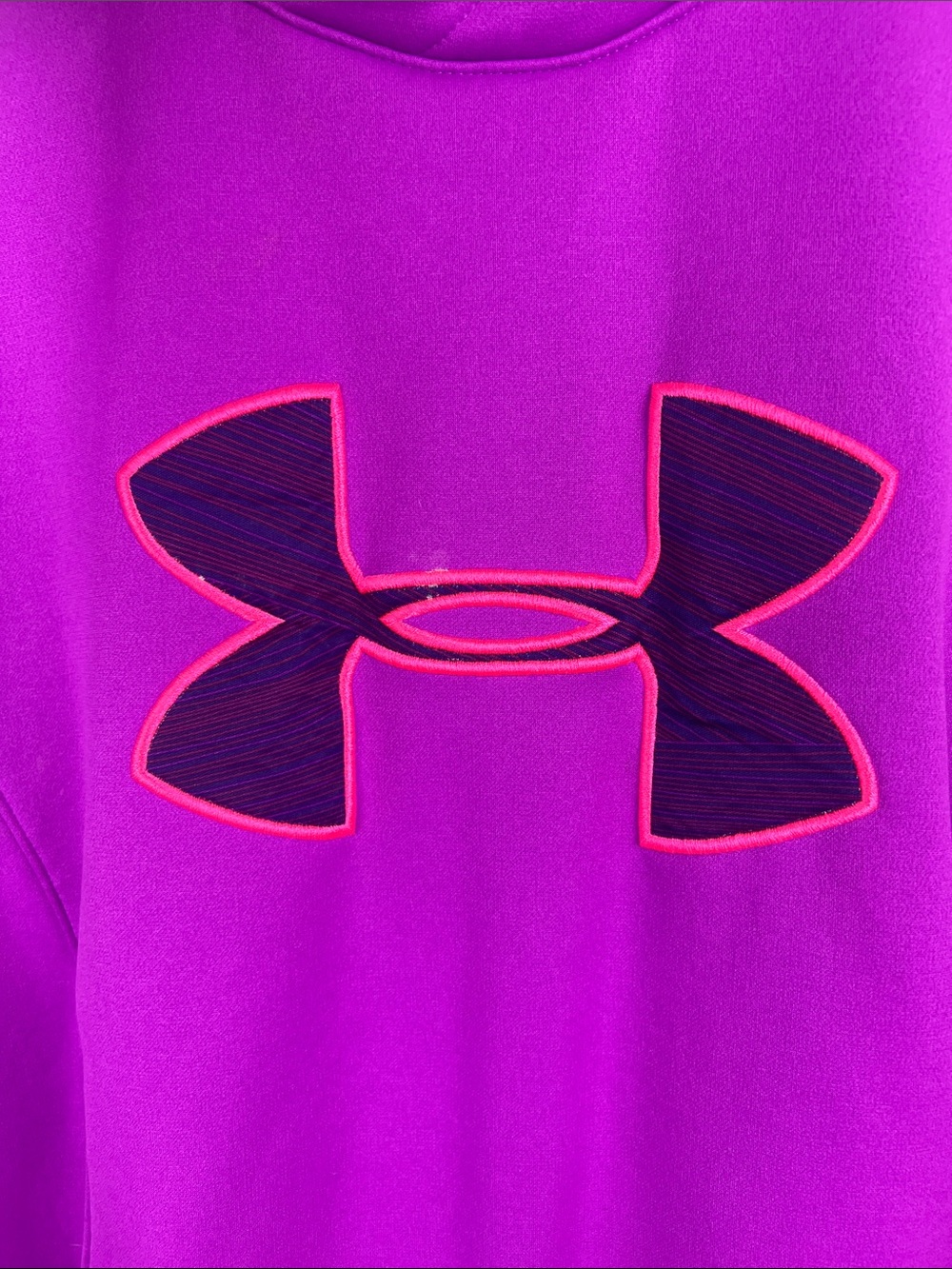Under Armour Bright Purple Pullover Hoodie with Pink Trim Size XL - Picture 3 of 5